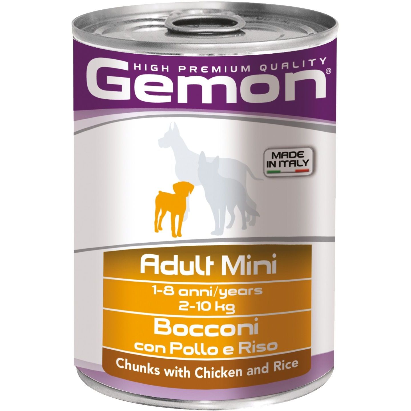 Вологий корм Gemon Dog Wet Mini Adult шматочки з куркою та рисом, 415 г (70387873) - фото 1