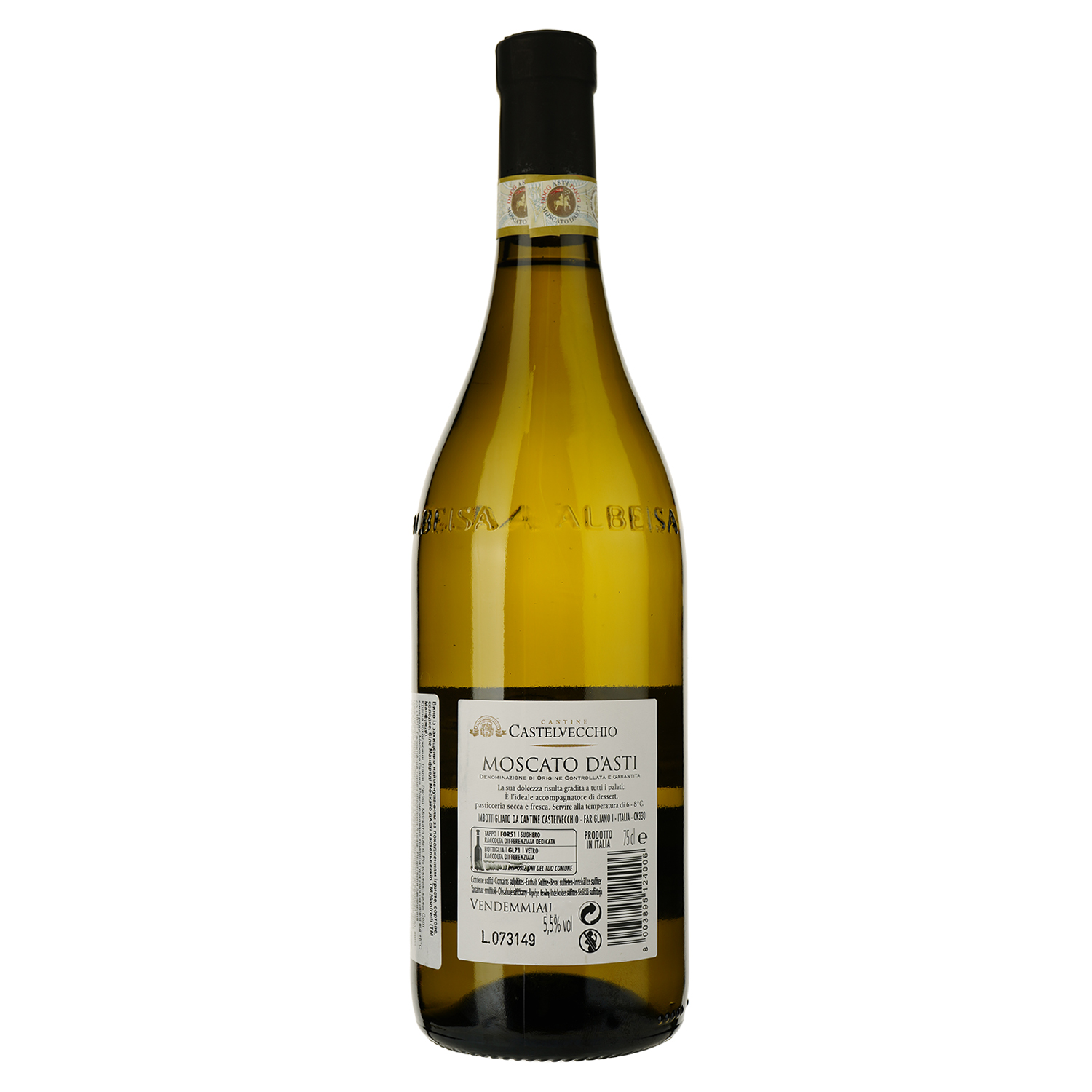 Вино ігристе Castelvecchio Moscato D'Asti DOCG біле солодке 0.75 л - фото 2