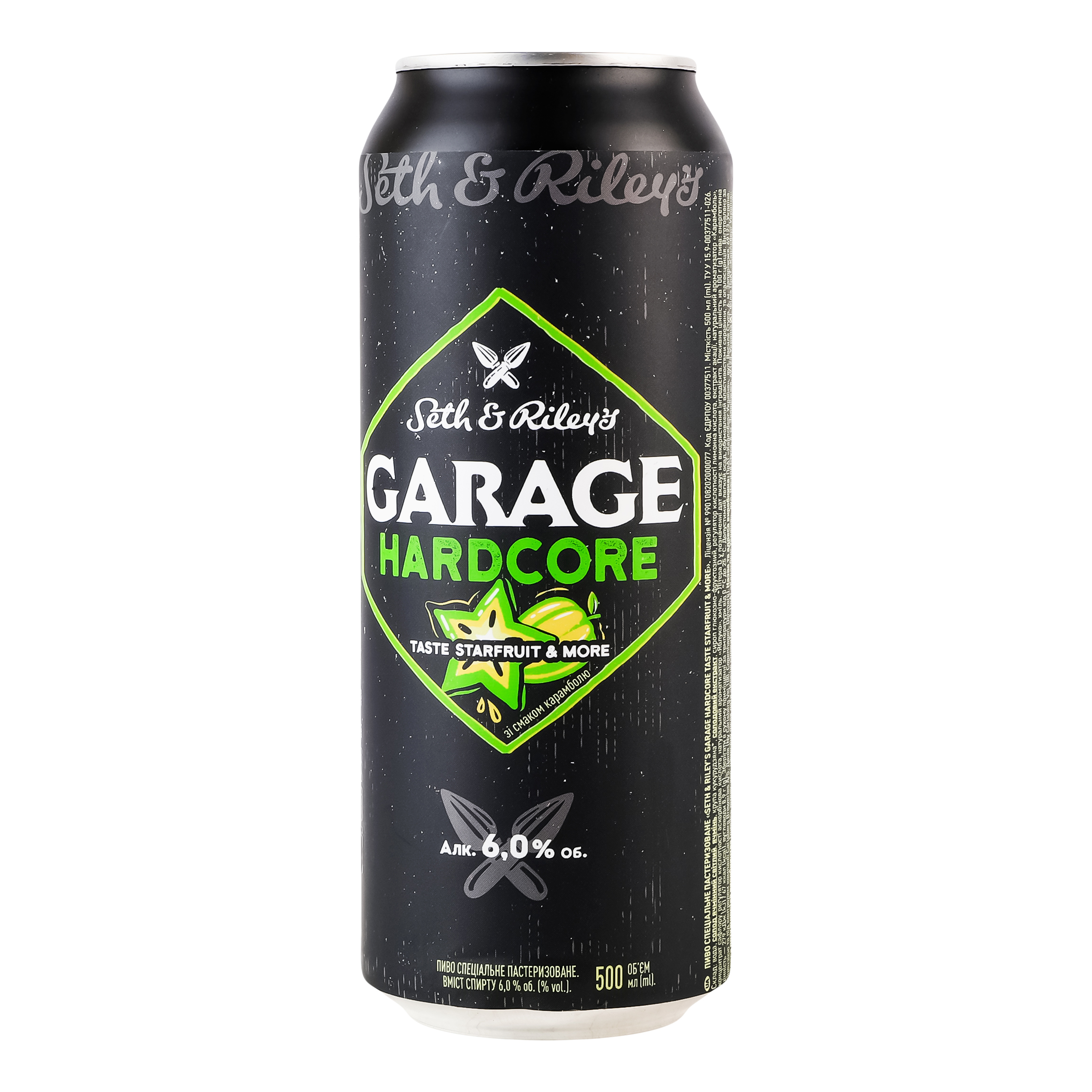 Пиво Seth & Riley's Garage Hardcore Starfruit More 6% 0.5 л ж/б - фото 2