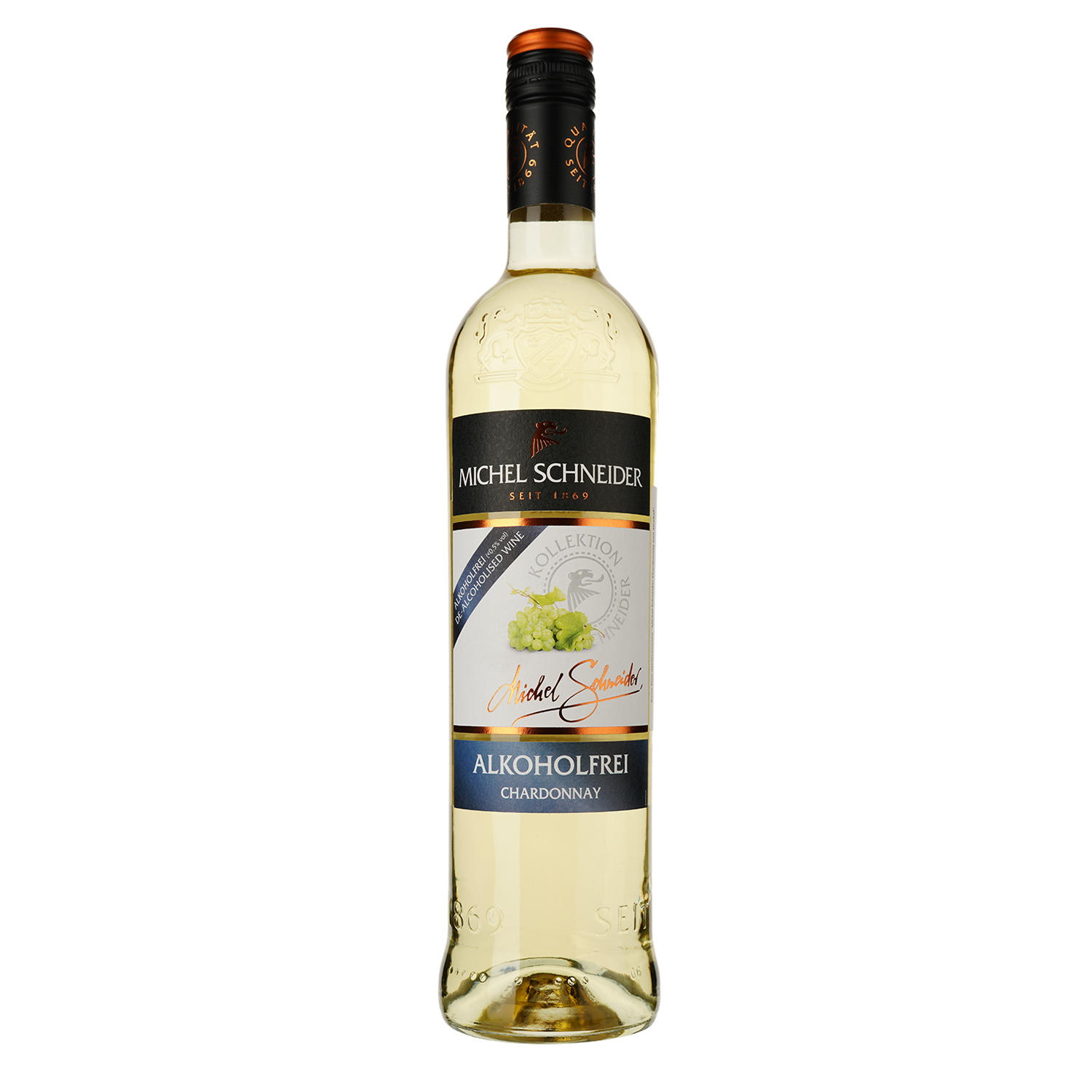 Вино безалкогольное Michel Schneider Zimmermann-Graeff&Muller Chardonnay, белое, полусладкое, 0,5%, 0,75 л - фото 1