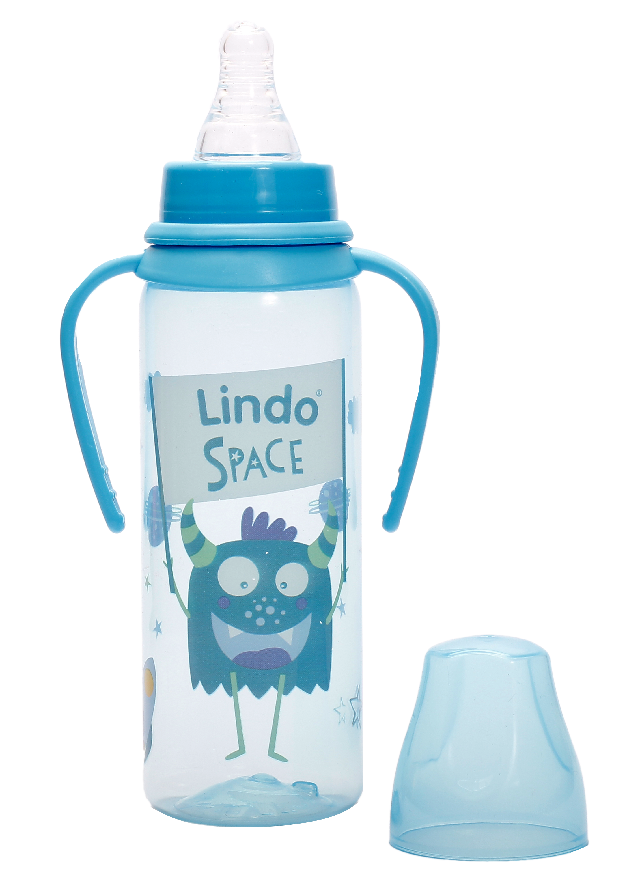 Бутылочка для кормления Lindo, с ручками, 250 мл, голубой (Li 139 гол) - фото 2