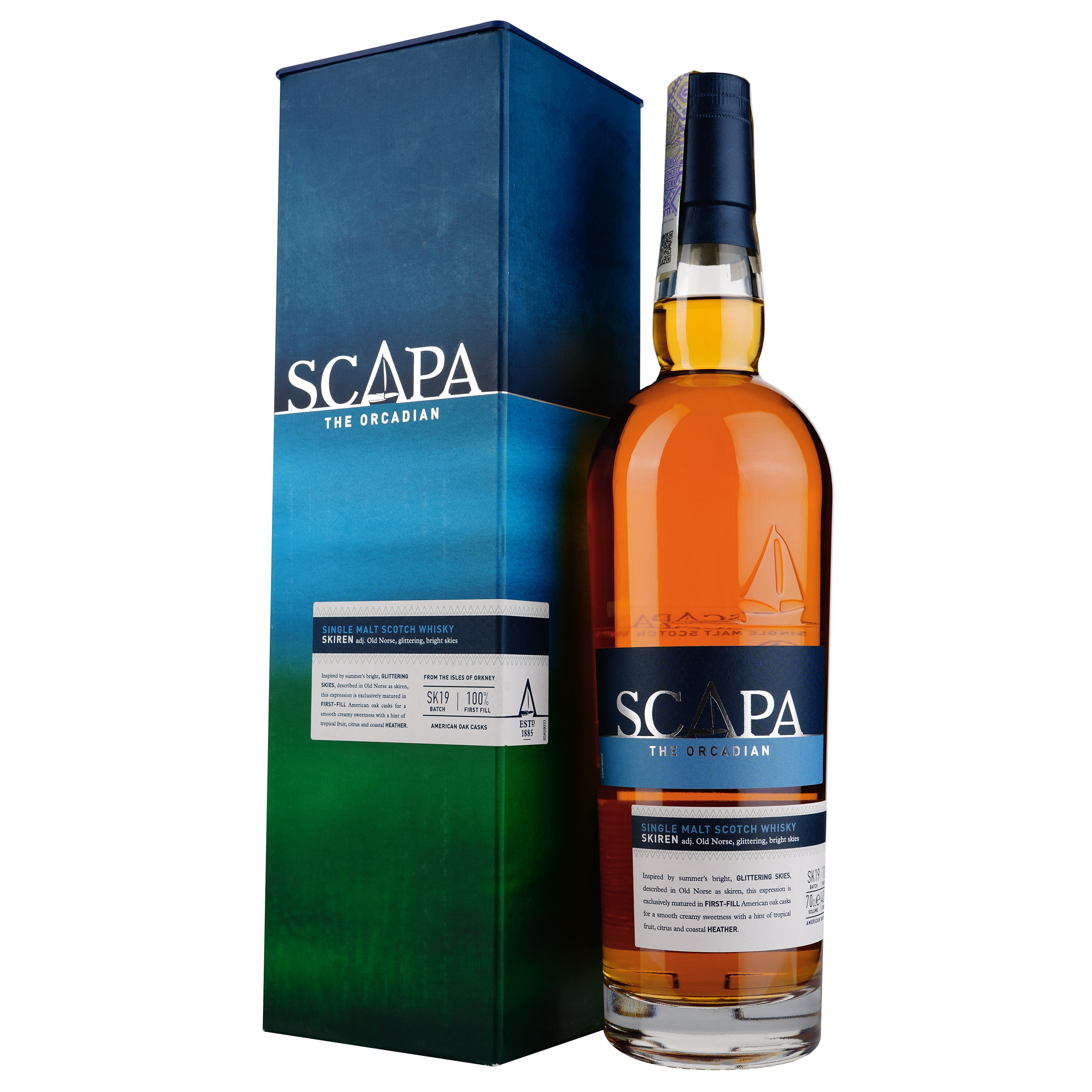 Виски Scapa Skiren Single Malt Scotch Whiskey 40% 0.7 л - фото 1