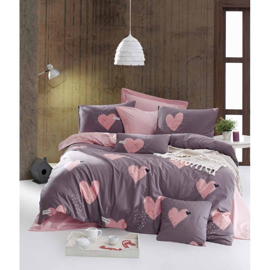 Комплект постельного белья Lotus Hearts Семейный Разноцветный 000165096 - фото 1