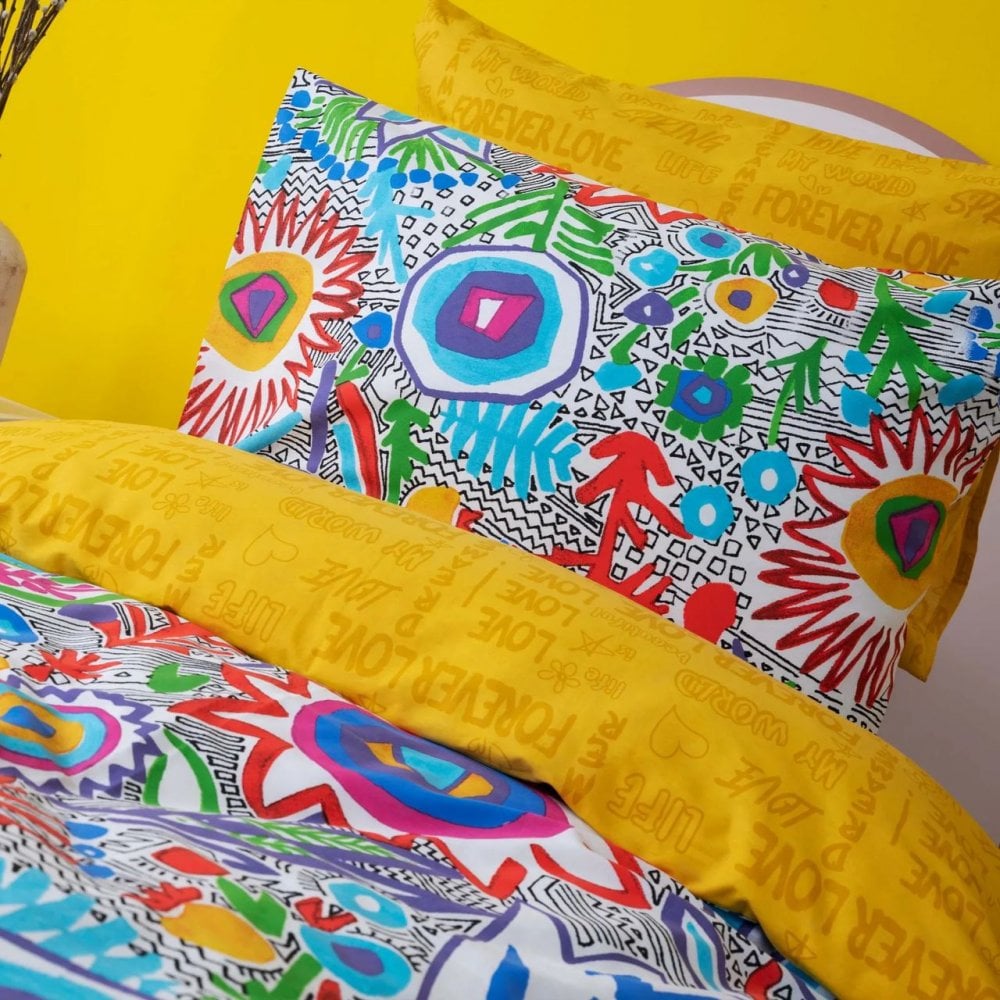 Комплект постельного белья Karaca Home Young Flower Bomb, ранфорс, подростковый, разноцветный, 3 предмета (svt-2000022305068) - фото 2