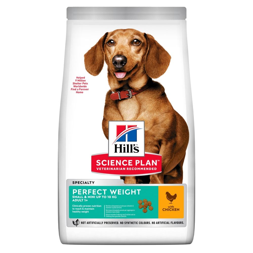 Сухой корм для взрослых собак малых и миніатюрных пород Hill's Science Plan Adult Perfect Weight Small&Mini, для поддержания веса, с курицей, 1,5 кг (604255) - фото 1