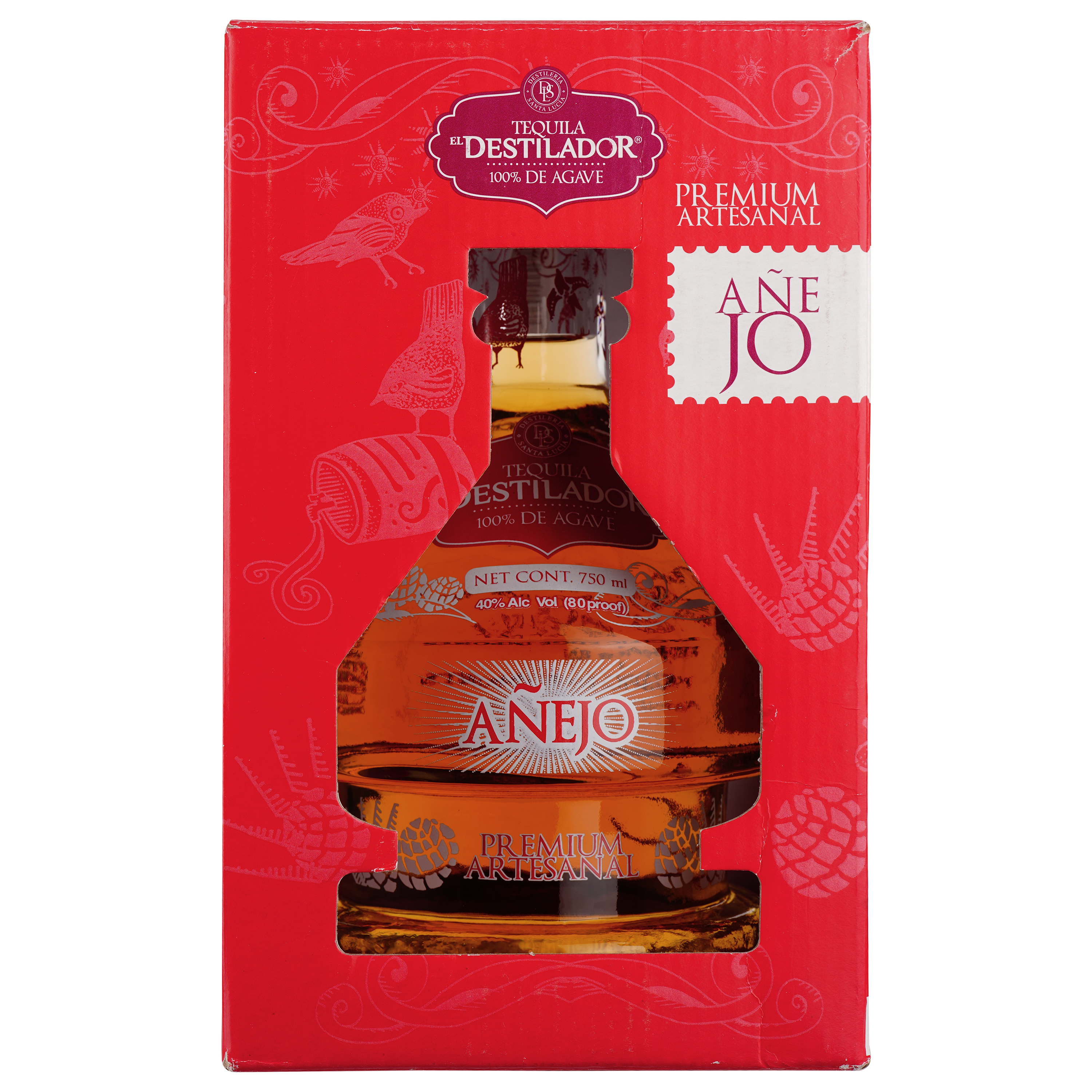 Текила Destileria Santa Lucia El Destilador Premium Anejo 100% Agave, 40%, 0,75 л - фото 2