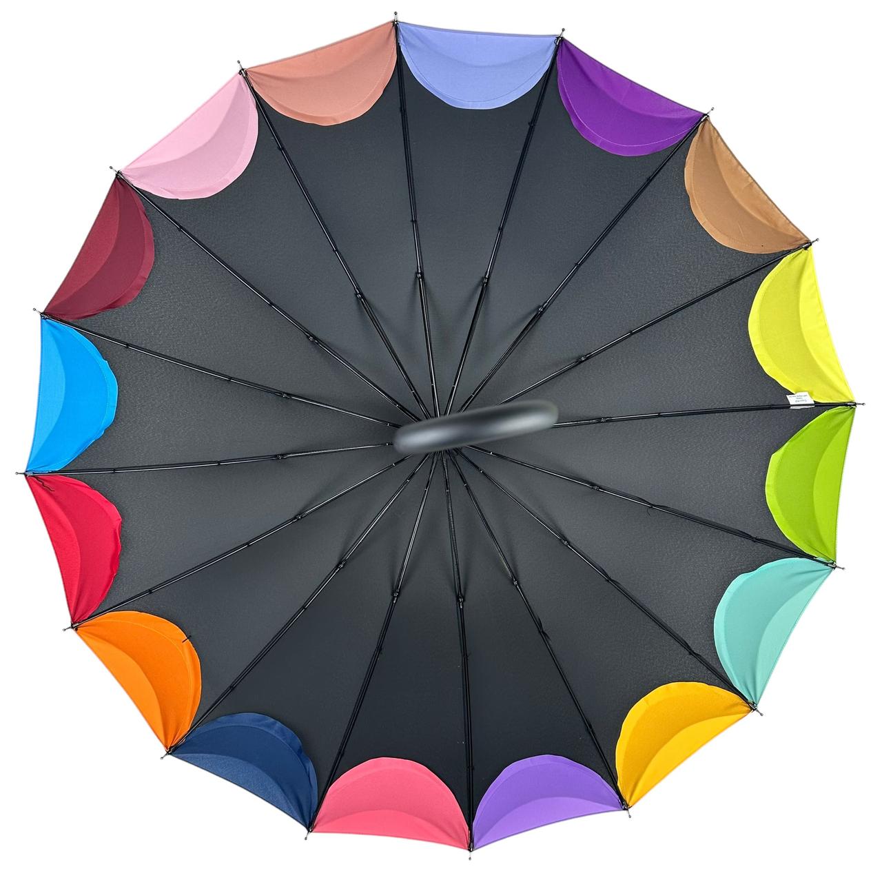 Женский зонт-трость полуавтомат Susino 102 см черный - фото 4