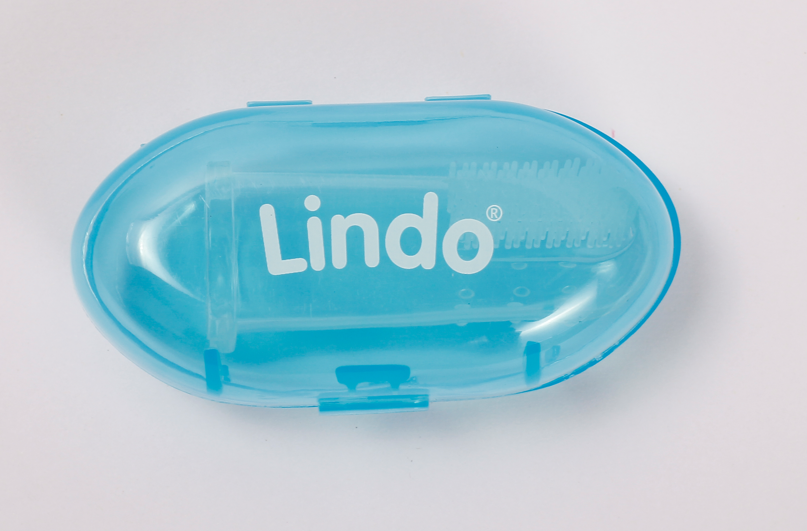 Дитяча зубна щітка Lindo, в футлярі, блакитний (Pk 073 гол) - фото 3