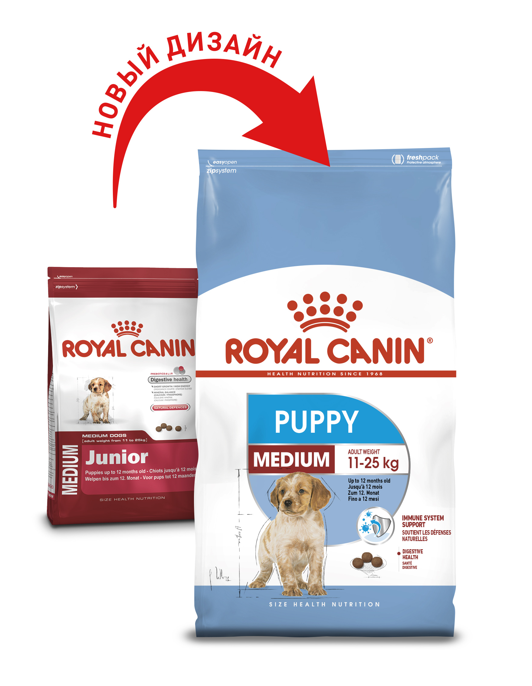 Сухий корм Royal Canin Medium Puppy для цуценят середніх порід, з м'ясом птиці і кукурудзою, 4 кг - фото 2