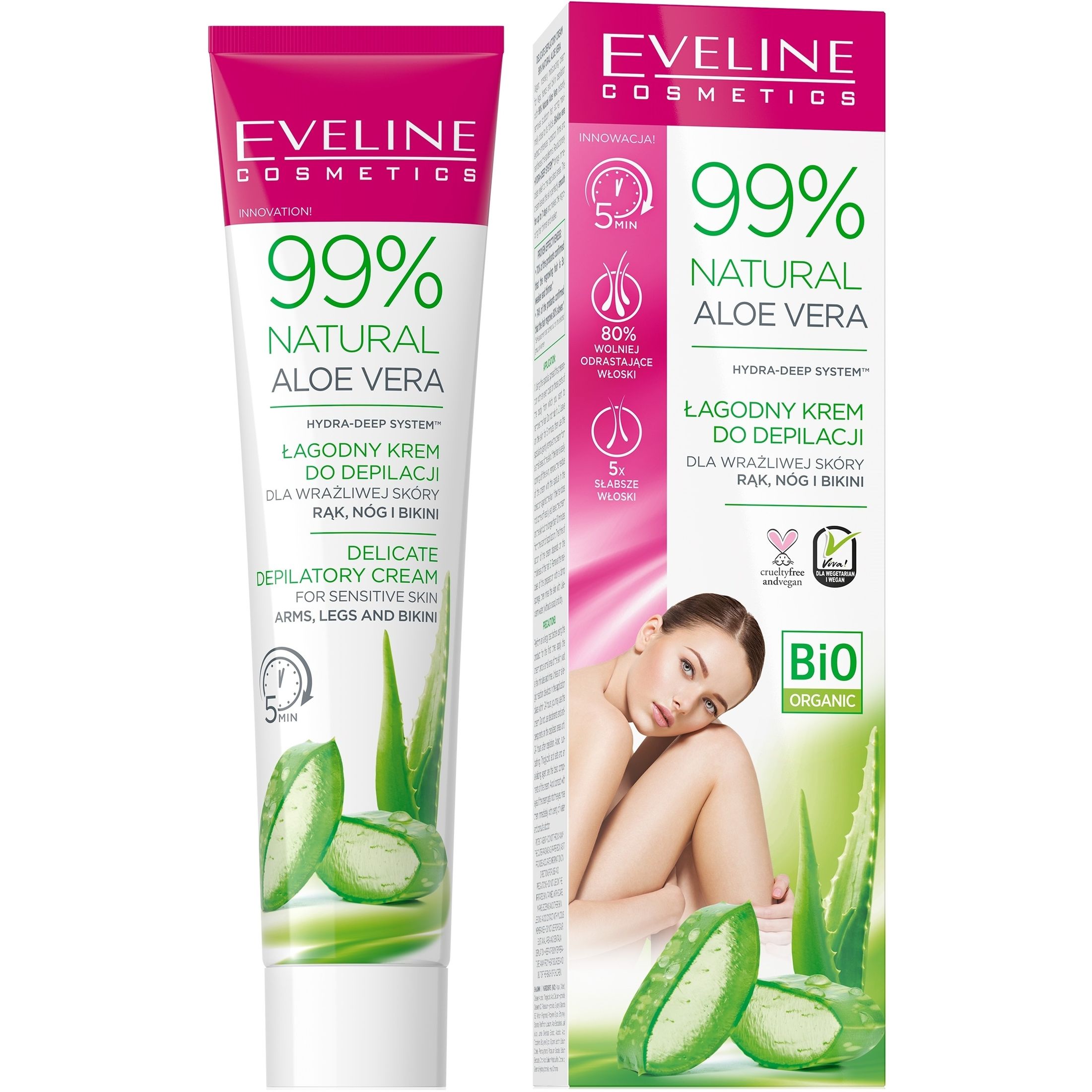 Крем для депіляції Eveline Natural Aloe Vera делікатний 125 мл (5903416026822) - фото 1