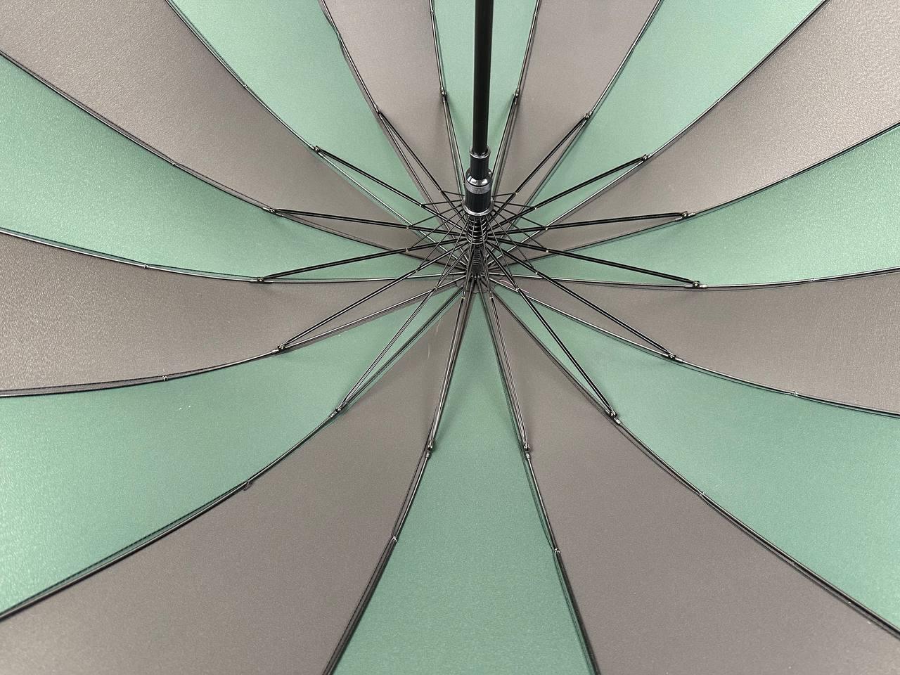 Жіноча парасолька-палиця напівавтомат Toprain 98 см зелена - фото 4