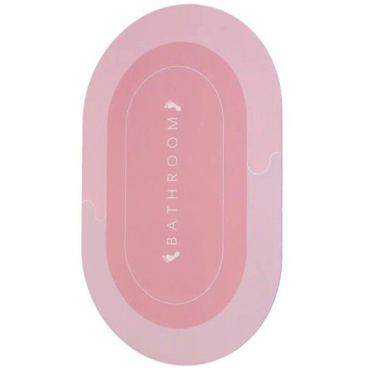 Коврик суперпоглащающий в ванную Stenson 80x50 см овальный светло-розовый (26284) - фото 3