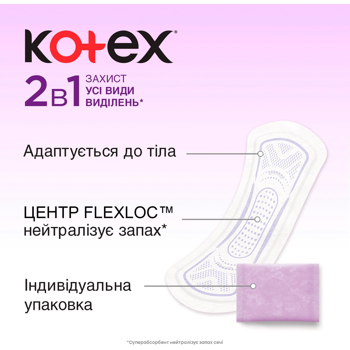 Прокладки щоденні Kotex Extra Protect 2 в 1 довгі для легкого ступеня нетримання 22 шт. - фото 3