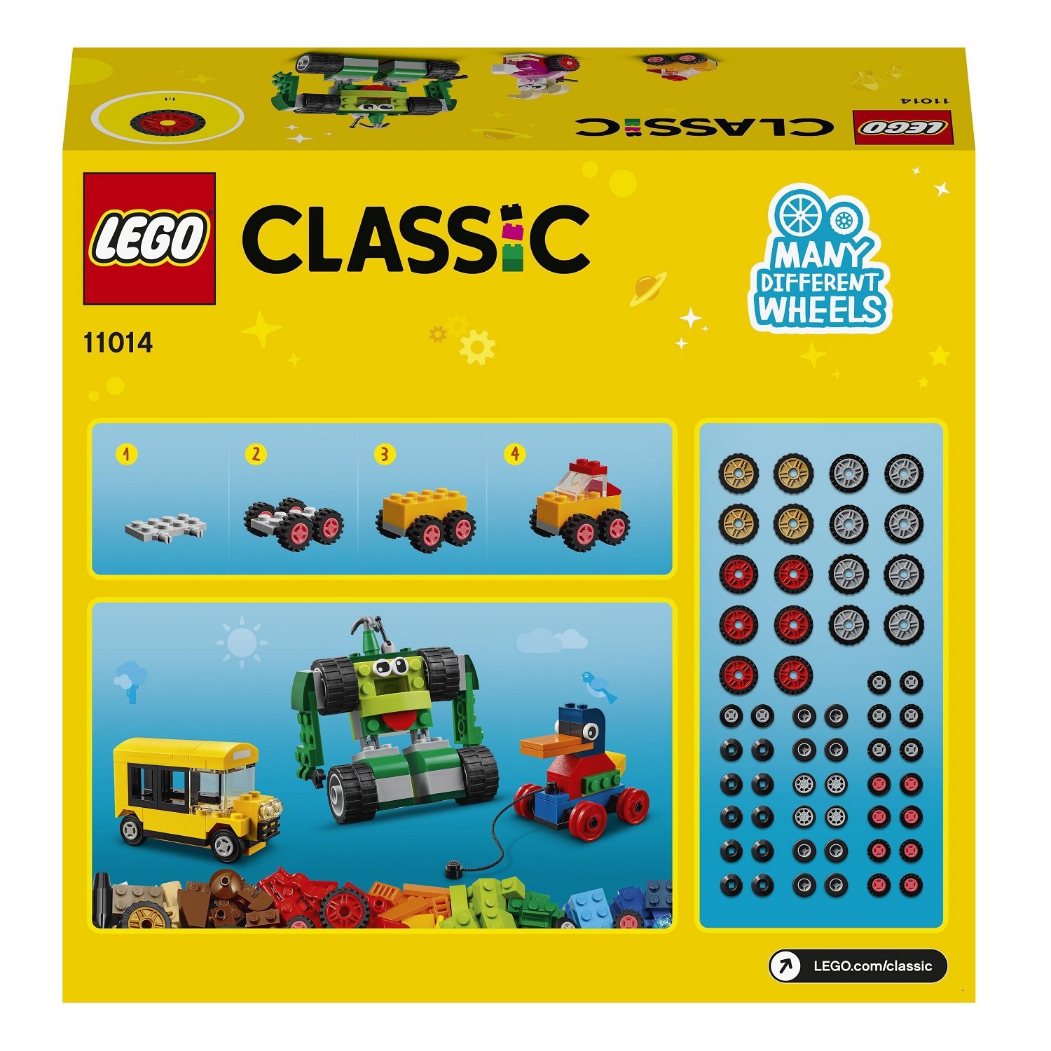 Конструктор LEGO Classic Кубики и колеса, 653 детали (11014) - фото 2