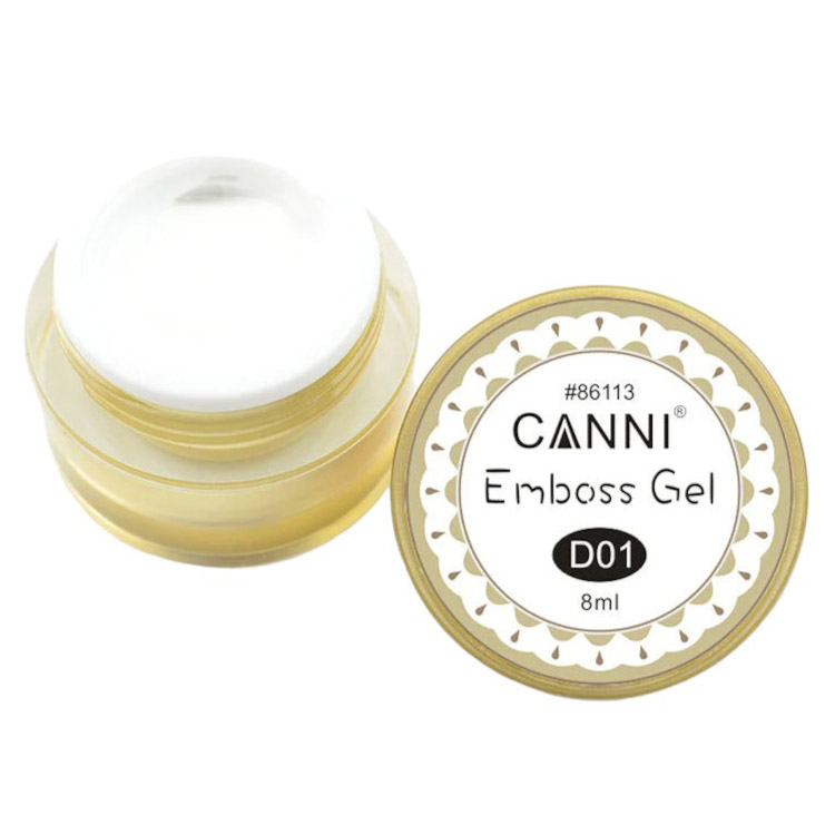 Гель-паста Canni 3D Emboss Gel D01 белый 8 мл - фото 1