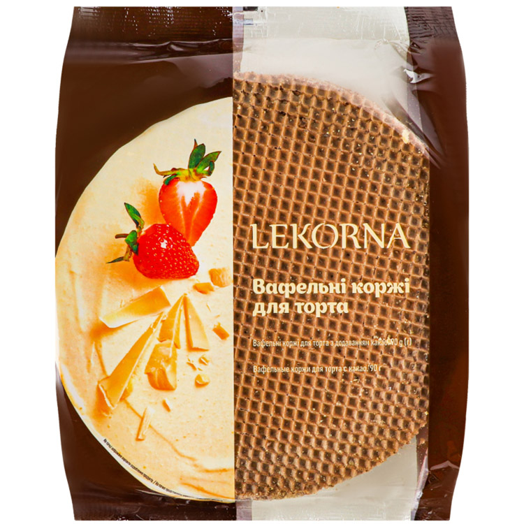 Коржі вафельні Lekorna для торта, з какао, 90 г (779747) - фото 1