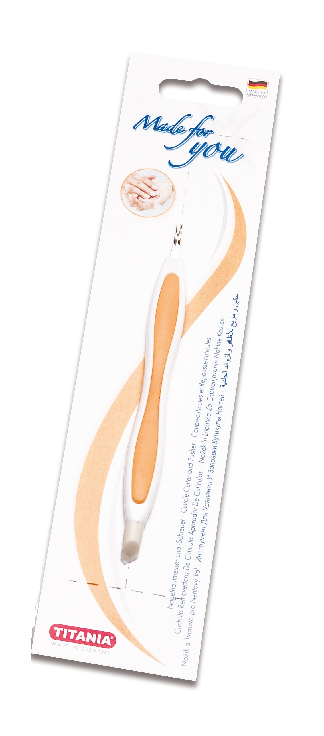 Нож для удаления кутикулы Titania Softtouch, оранжевый (1045-46 B оранж) - фото 1