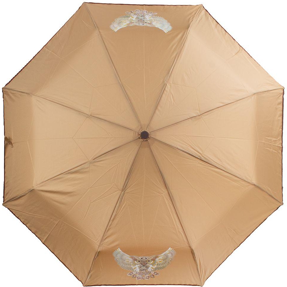 Жіноча складана парасолька механічна Art Rain 99 см коричнева - фото 1