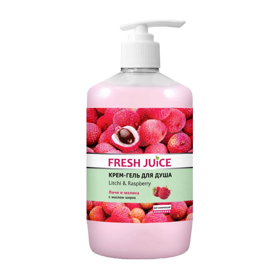 Крем-гель для душа Fresh Juice Litchi & Raspberry, 750 мл - фото 1