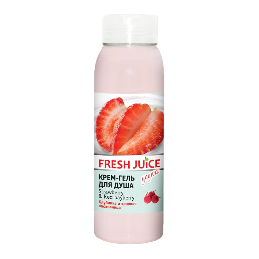 Крем-гель для душа Fresh Juice Strawberry & Red bayberry, 300 мл - фото 1