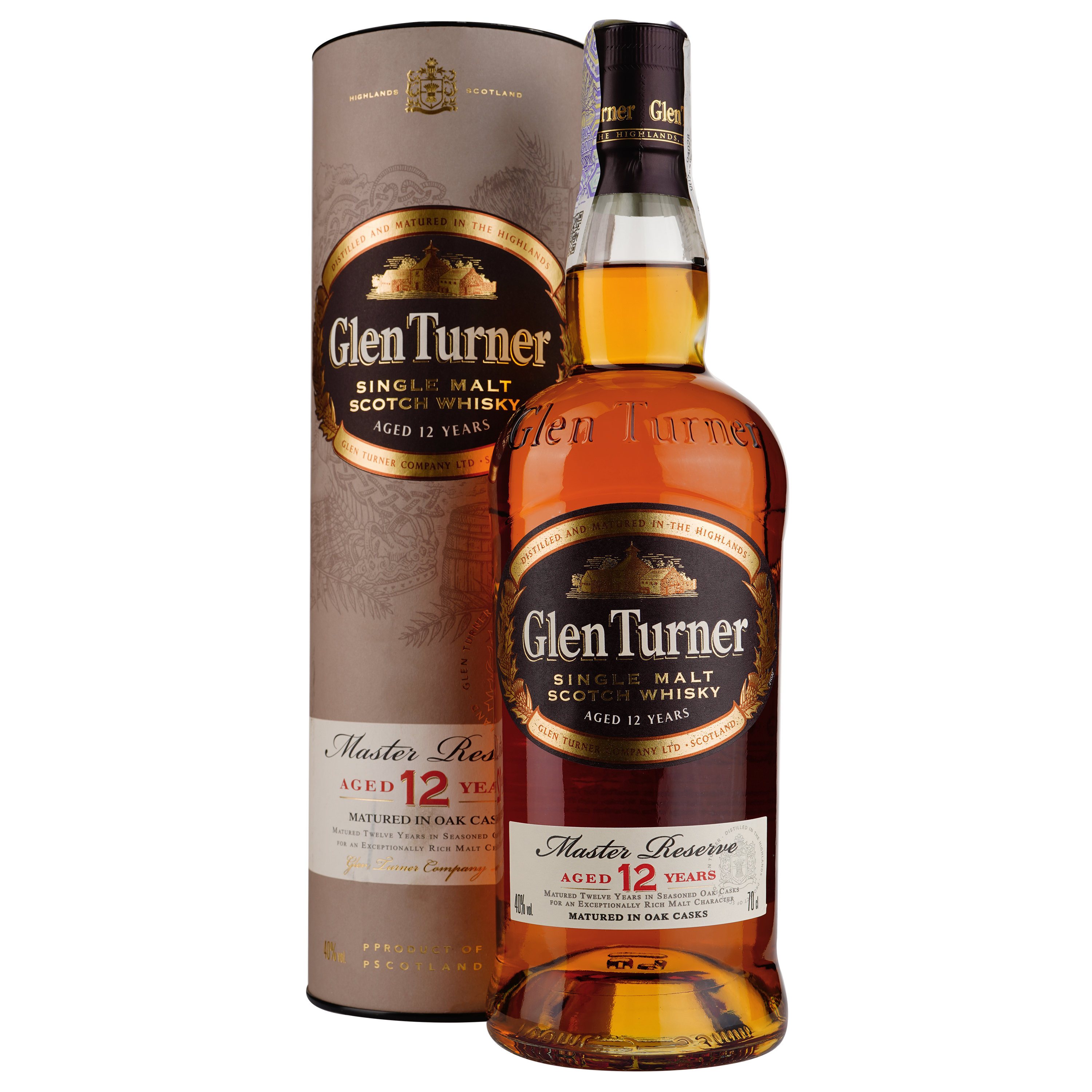 Віскі Glen Turner 12 yo Single Malt Scotch Whisky 40% 0.7 л - фото 1