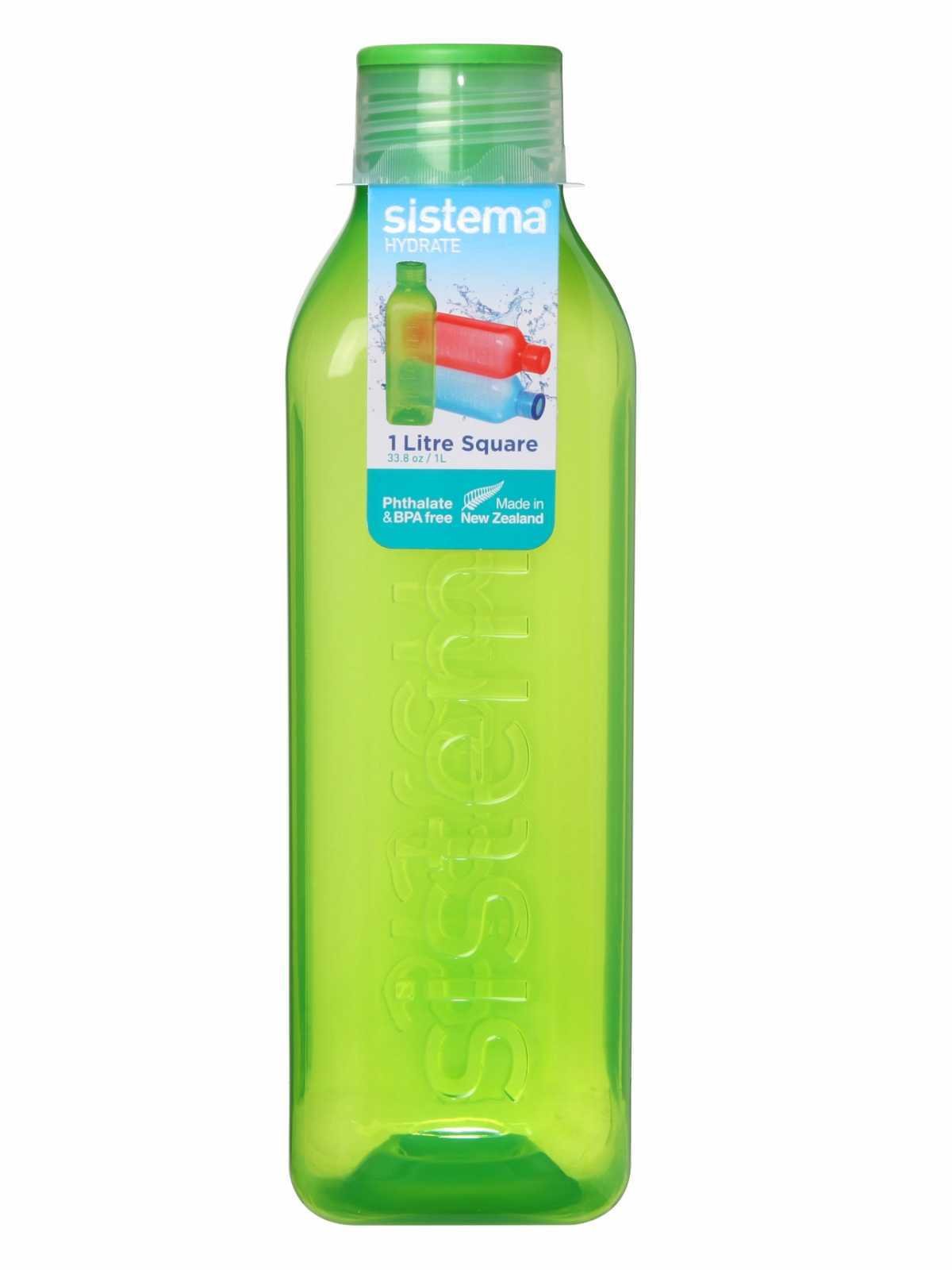 Бутылка для воды Sistema, квадратная, 1 л, зеленый (890-2 green) - фото 2