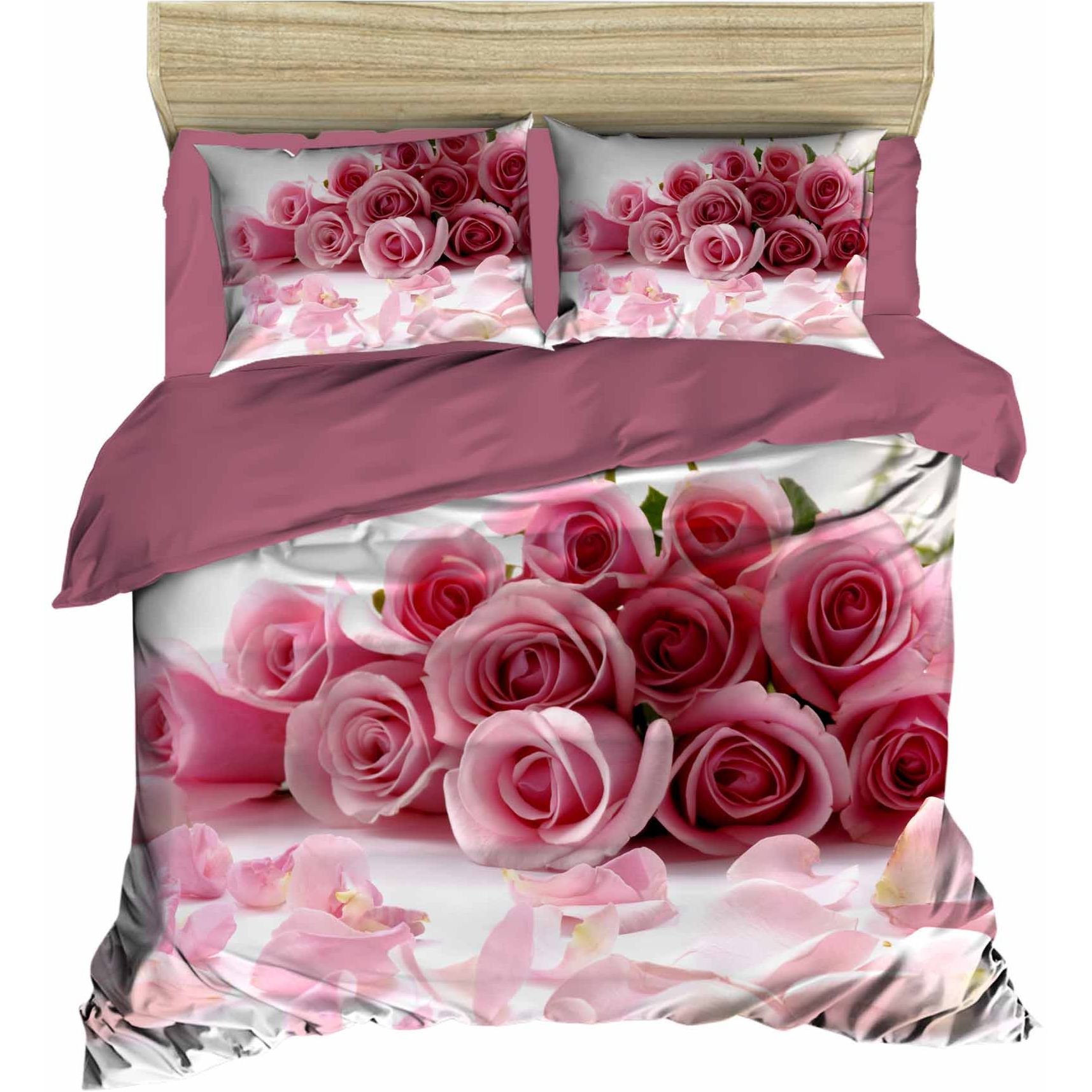 Комплект постільної білизни LightHouse Rosy Bouquet, ranforce + 3D, євростандарт (164OZ_2,0) - фото 1