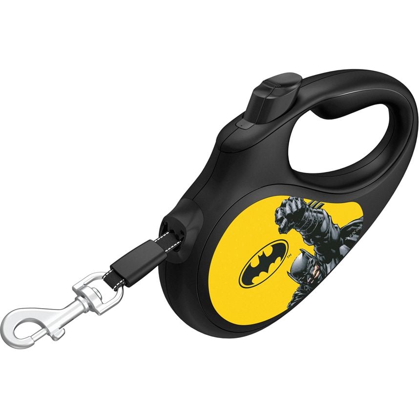 Повідець-рулетка для собак Waudog R-leash Бетмен Жовтий, світловідбиваючий, S, до 15 кг, 5 м, чорний - фото 2