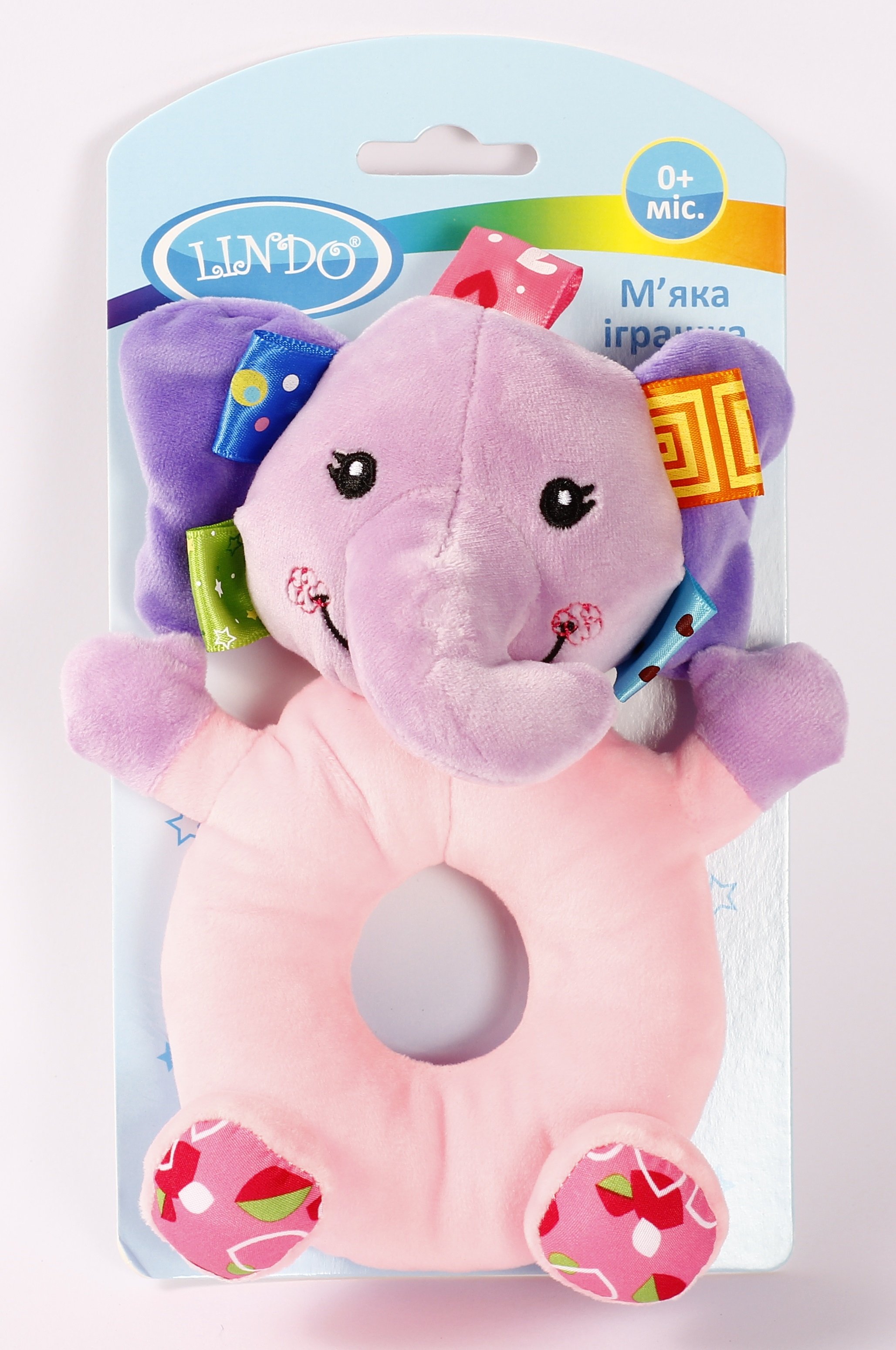 Мягкая игрушка-погремушка Lindo Слон (F 1002 слон) - фото 2