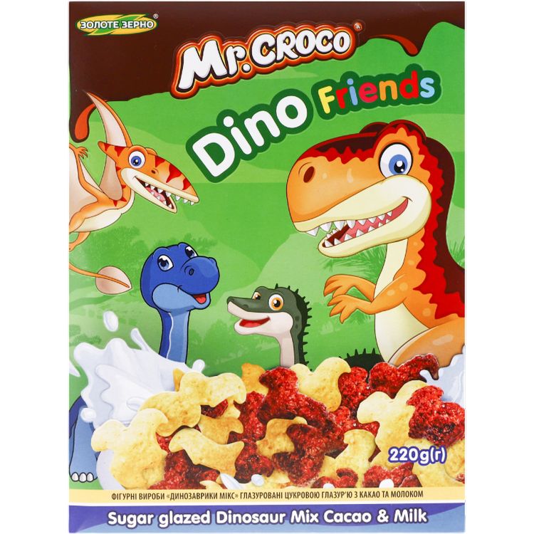 Готовый завтрак Mr. Croco Динозаврики Микс с какао и молоком 220 г - фото 1