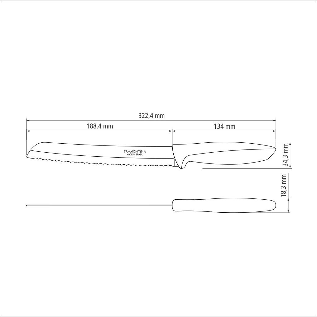 Нож для хлеба Tramontina Plenus black 203 мм (23422/108) - фото 4