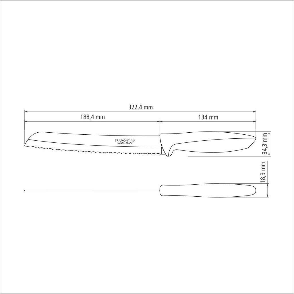 Ніж для хліба Tramontina Plenus black 203 мм (23422/108) - фото 4