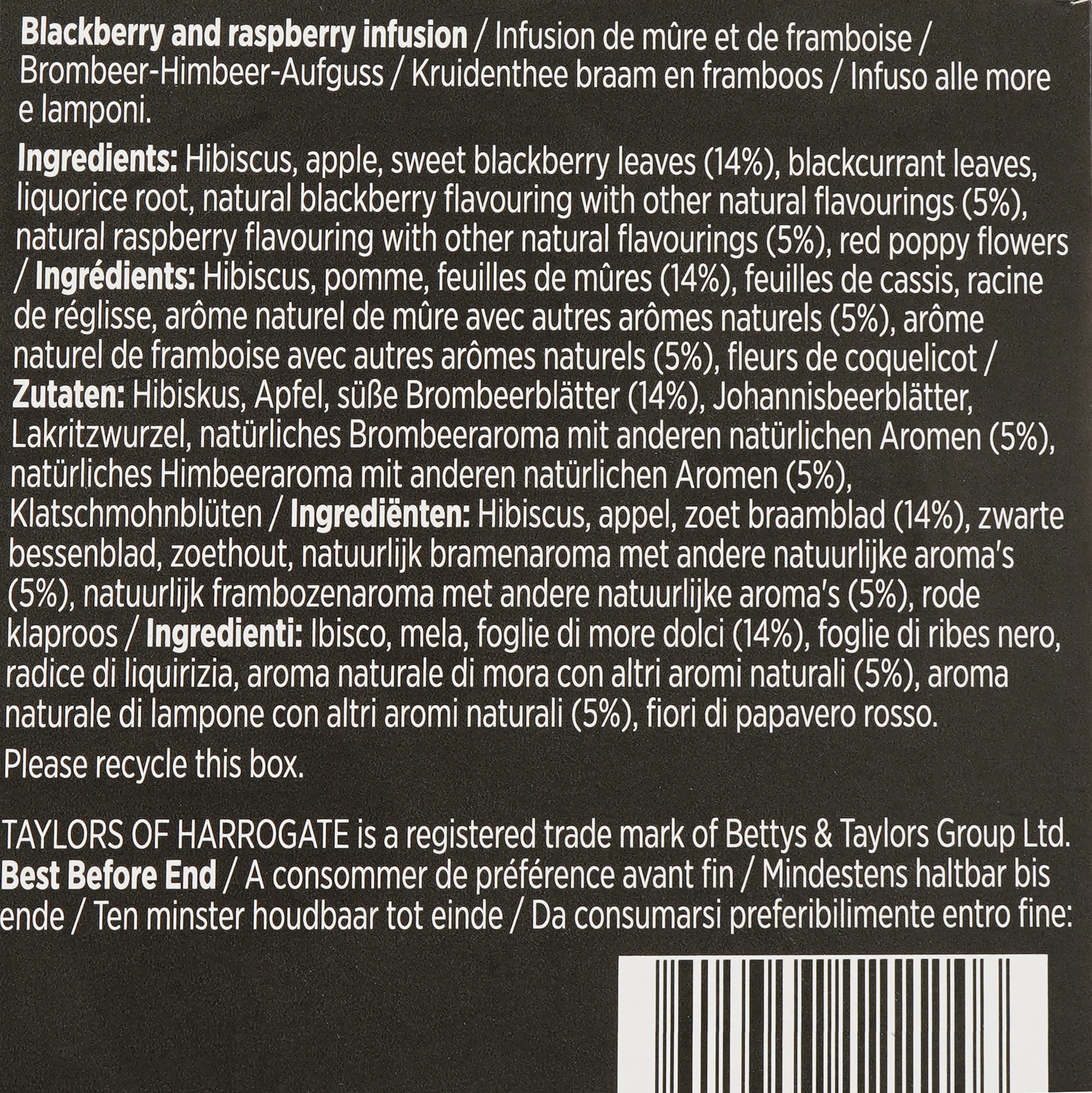 Чай ягідно-трав'яний Taylors of Harrogate Blackberry&Raspberry, 40 г (20 шт. по 2 г) (895595) - фото 4