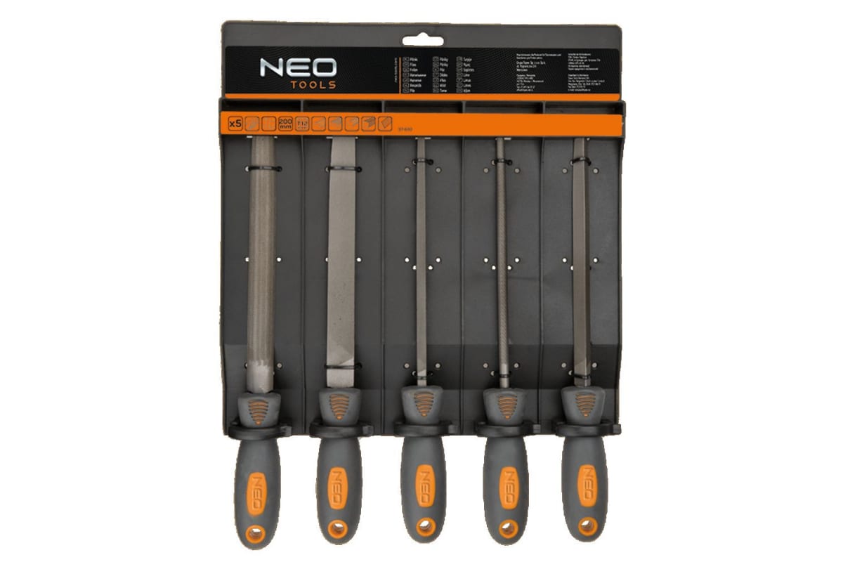 Напилки по металу Neo Tools 200 мм 5 шт. (37-610) - фото 2