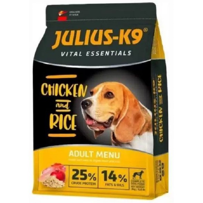 Сухой корм для собак Julius-K9 HighPremium Adulт Vital Essentials, Птица и рис, 12 кг - фото 1