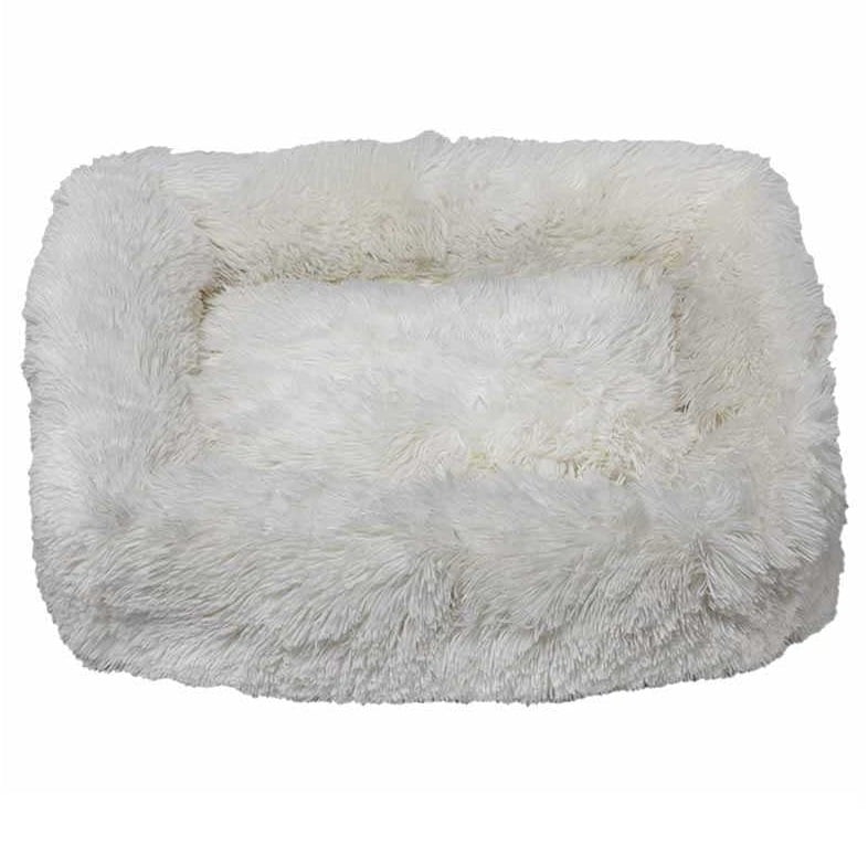 Лежак плюшевый для животных Milord Ponchik, прямоугольный, размер S, белый (VR01//0339) - фото 1