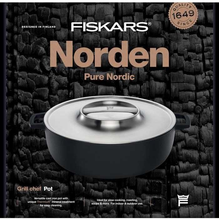 Кастрюля Fiskars Norden Grill с крышкой 30 см (1066430) - фото 6