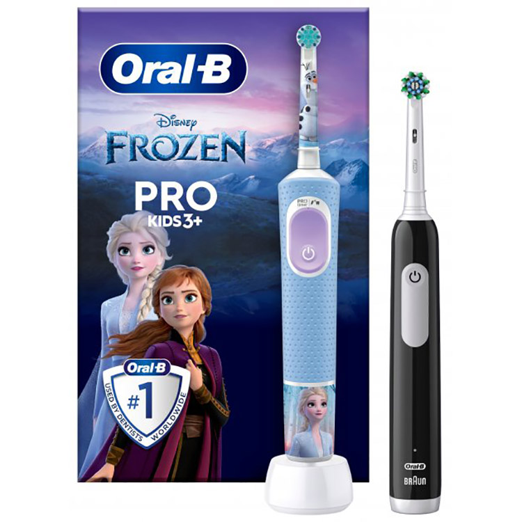 Набір електричних зубних щіток Oral-B Braun Pro3 Family Edition: зубна щітка для дорослих Pro Series 1 + зубна щітка для для дітей Pro Kids Frozen - фото 1