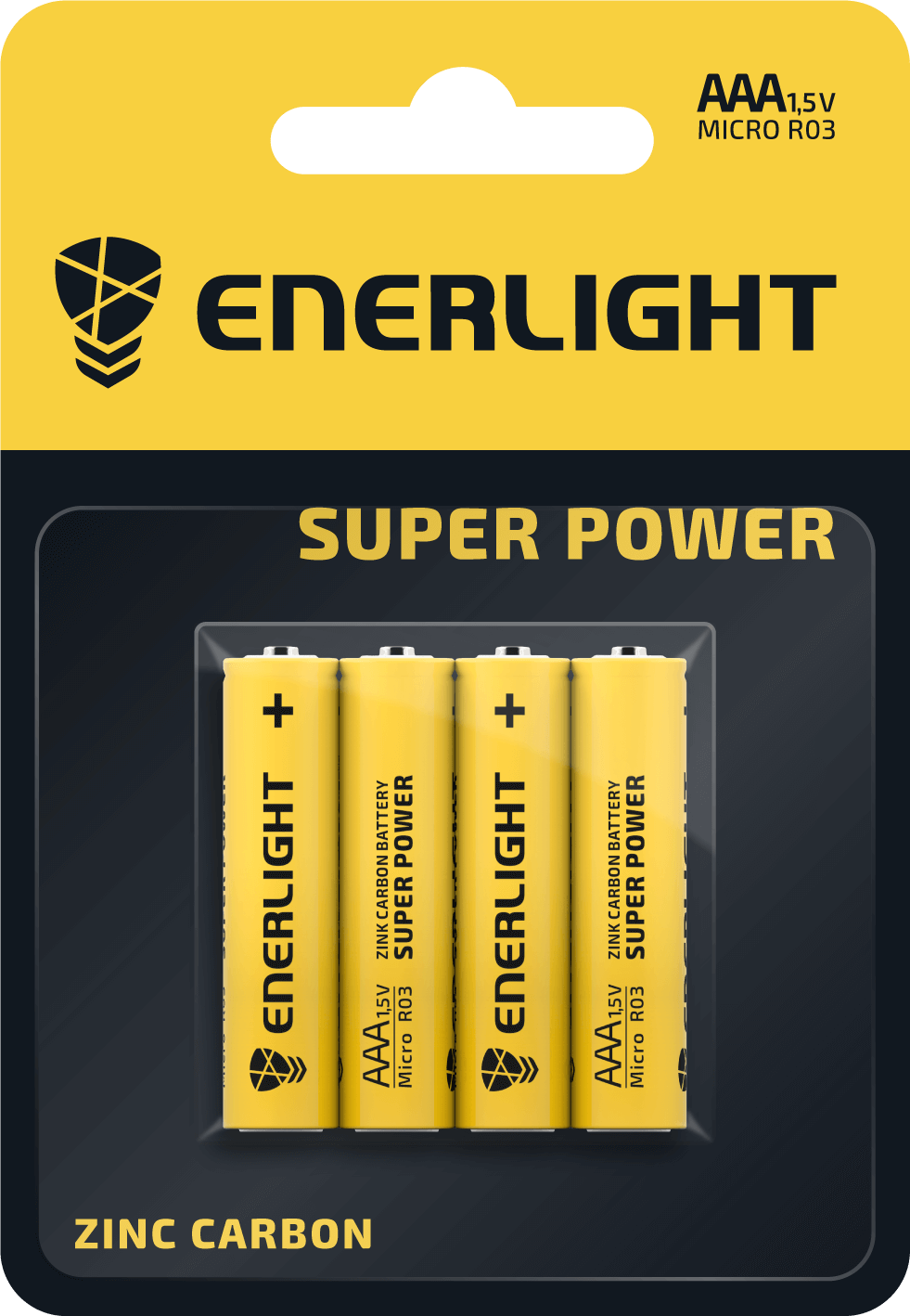 Батарейки Enerlight Super Power AAА BLI 4, 4 шт. (80030104) - фото 1