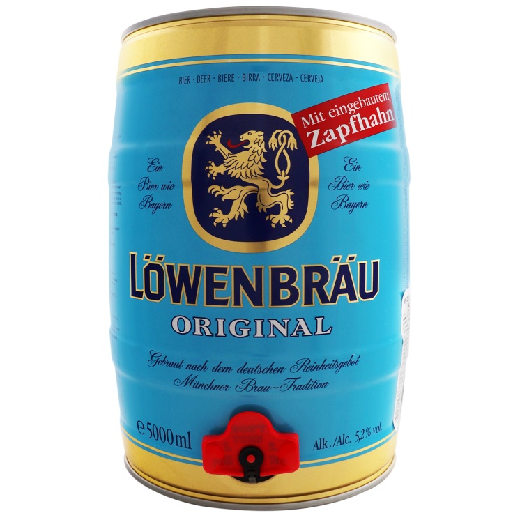 Пиво Lowenbrau Original, світле, фільтроване, 5,2%, 5 л (138197) - фото 1