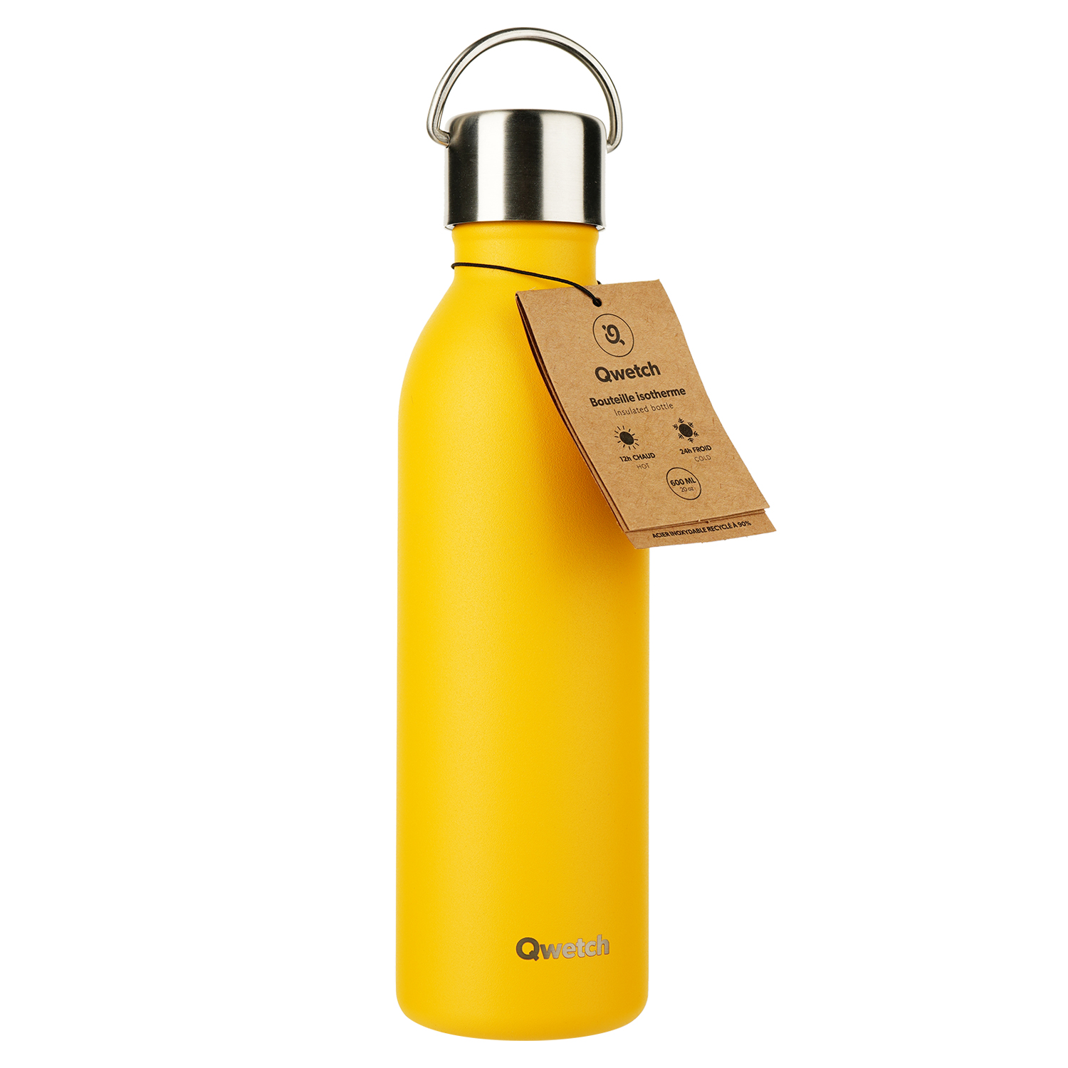 Термобутылка Qwetch Matt, желтый, 600 мл (927099) - фото 2