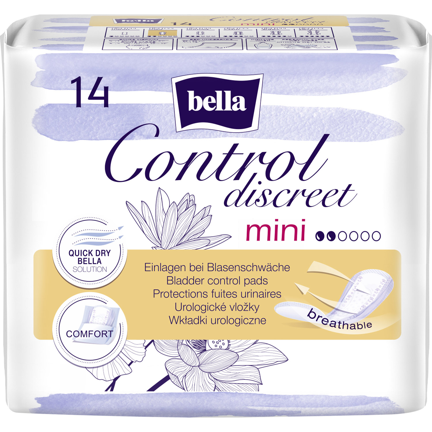 Прокладки урологические Bella Control Discreet Mini 14 шт. - фото 1