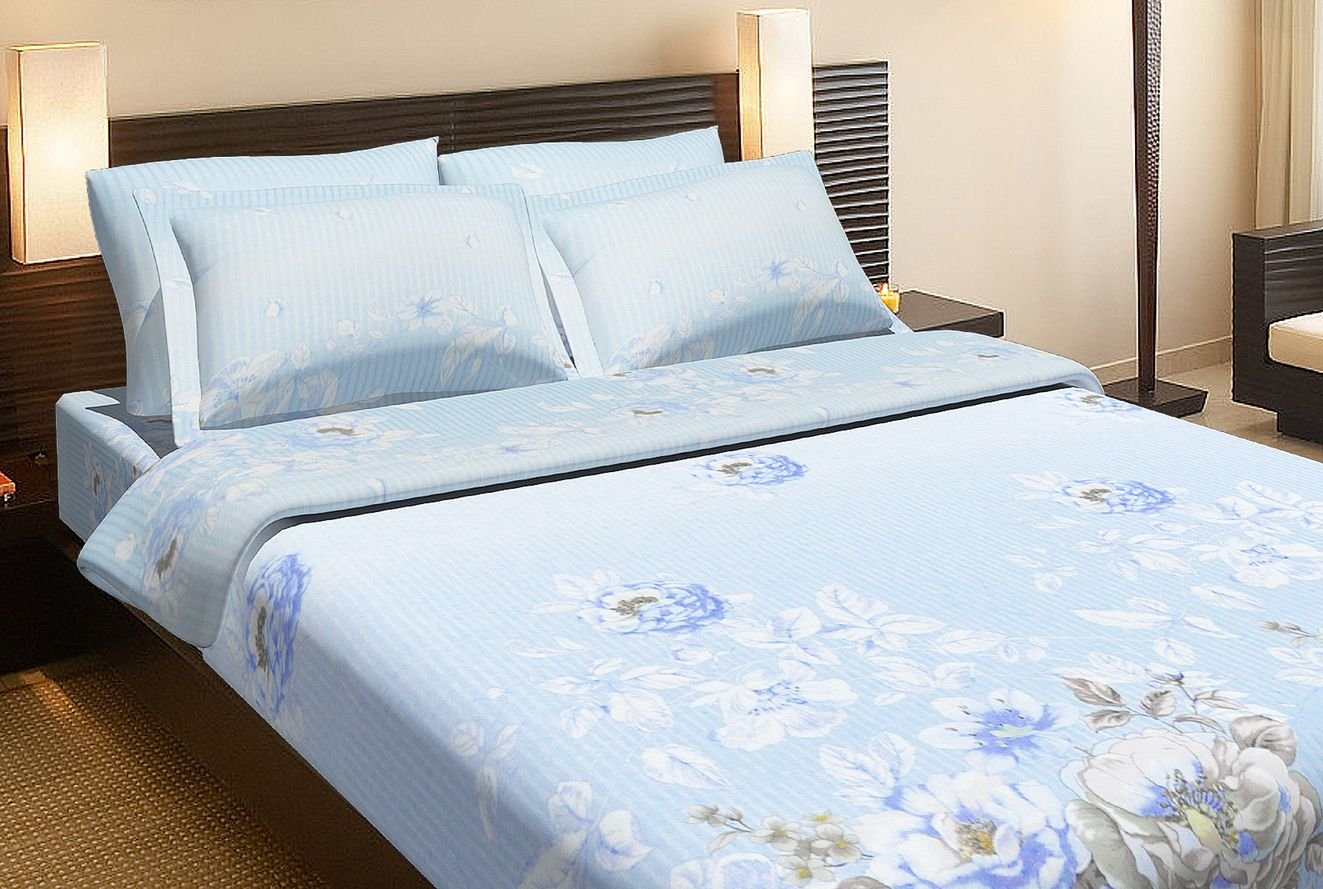 Комплект постільної білизни Top Dreams Літня блакитна, двоспальне, блакитний, 6 одиниць (4880) - фото 1