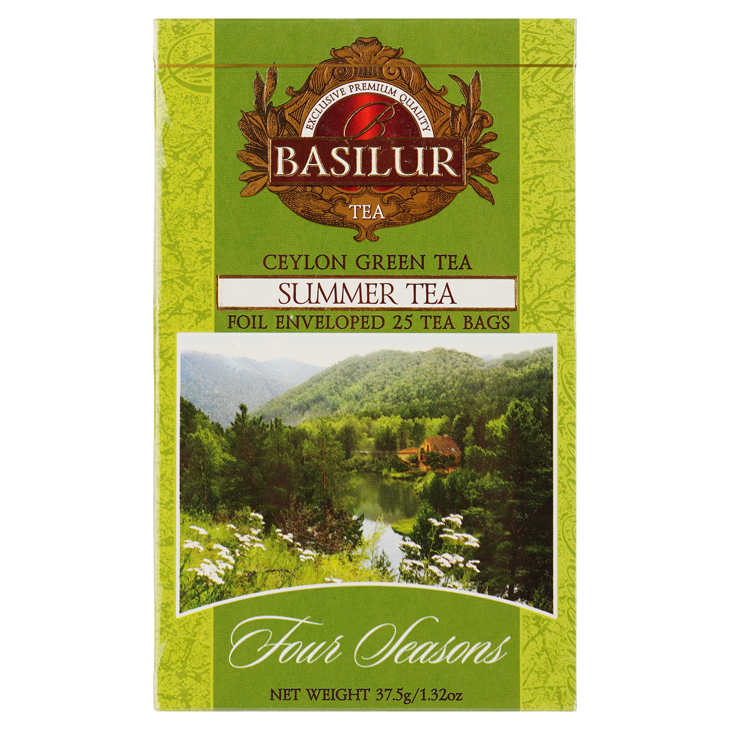 Чай зеленый Basilur Four Seasons з земляникой, 30 г (20 шт. х 1.5 г) (807047) - фото 1