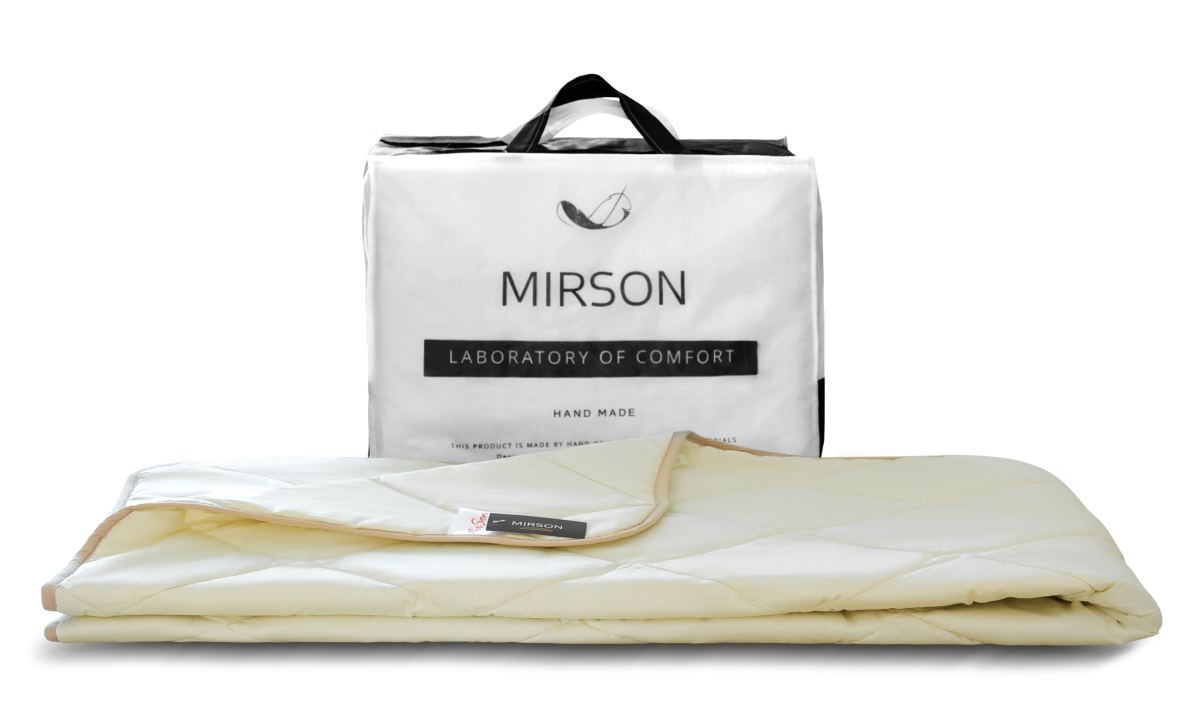 Одеяло шерстяное MirSon Carmela №0333, летнее, 140x205 см, бежевое - фото 5