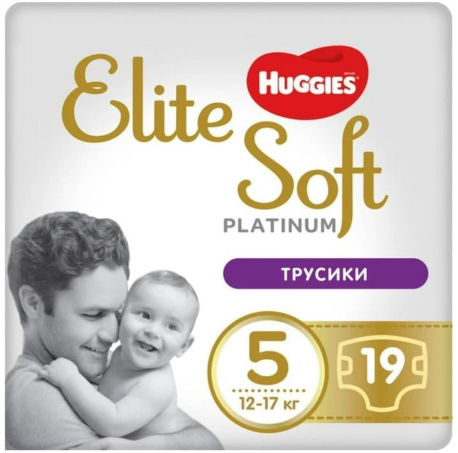 Подгузники-трусики Huggies Elite Soft Platinum 5 (12-17 кг), 19 шт. (915610) - фото 1