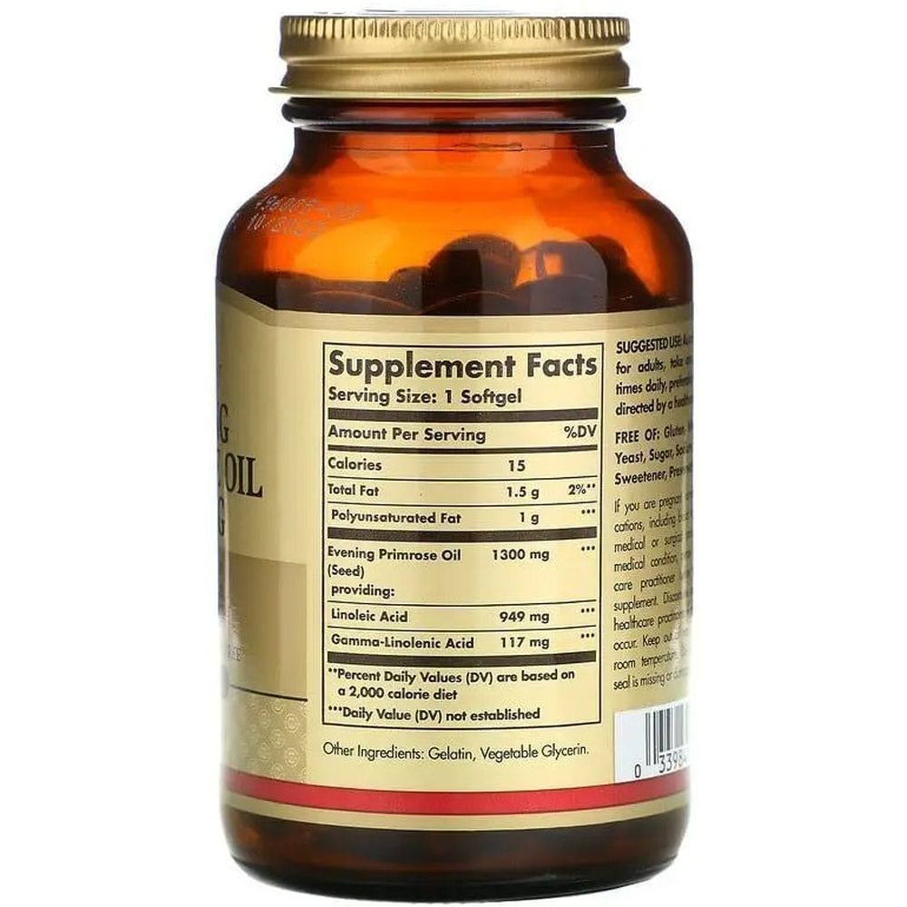 Олія примули вечірньої Solgar Evening Primrose Oil 1300 мг 60 капсул - фото 2