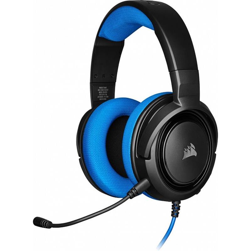 Игровые наушники Corsair HS35 Blue со съемным микрофоном - фото 1