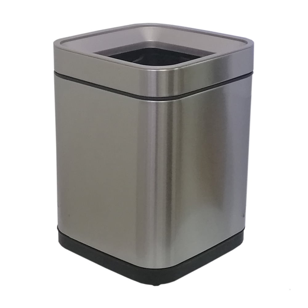 Ведро для мусора квадратное без крышки Jah с внутренним ведром, 15 л, 25,3×25,3×33,4 см, серебряный металлик (JAH362 silver) - фото 1