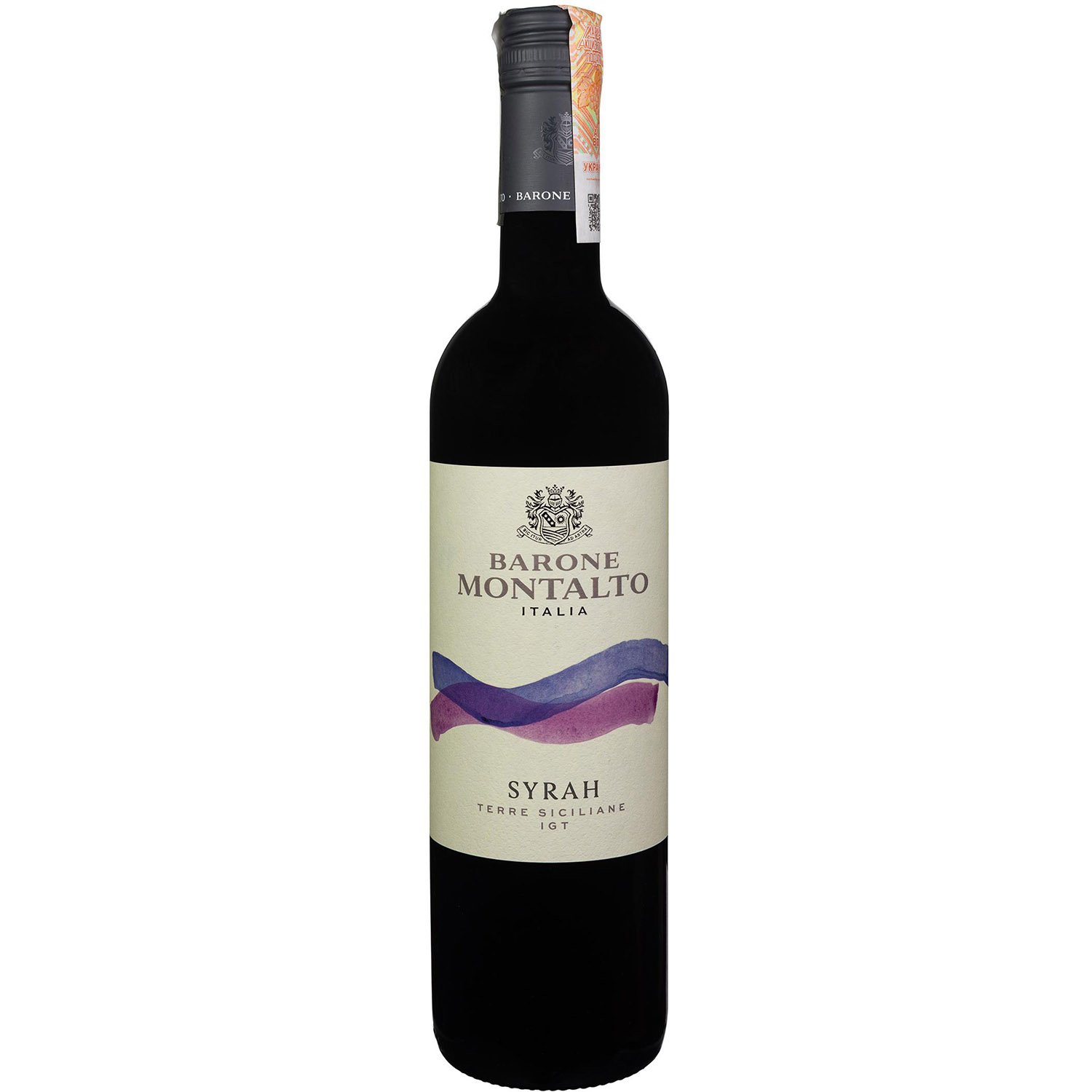 Вино Barone Montalto Syrah Terre Siciliane IGT, червоне, сухе, 0,75 л - фото 1